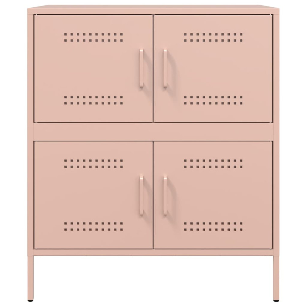 Produktbild för Skänk rosa 68x39x79 cm stål