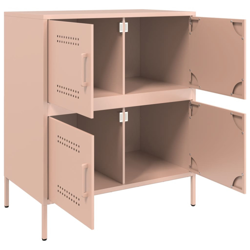 Produktbild för Skänk rosa 68x39x79 cm stål