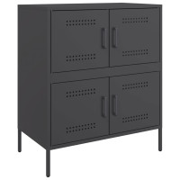 Produktbild för Skänk svart 68x39x79 cm stål