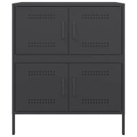 Produktbild för Skänk svart 68x39x79 cm stål