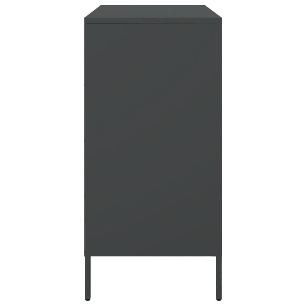 Produktbild för Skänk svart 68x39x79 cm stål