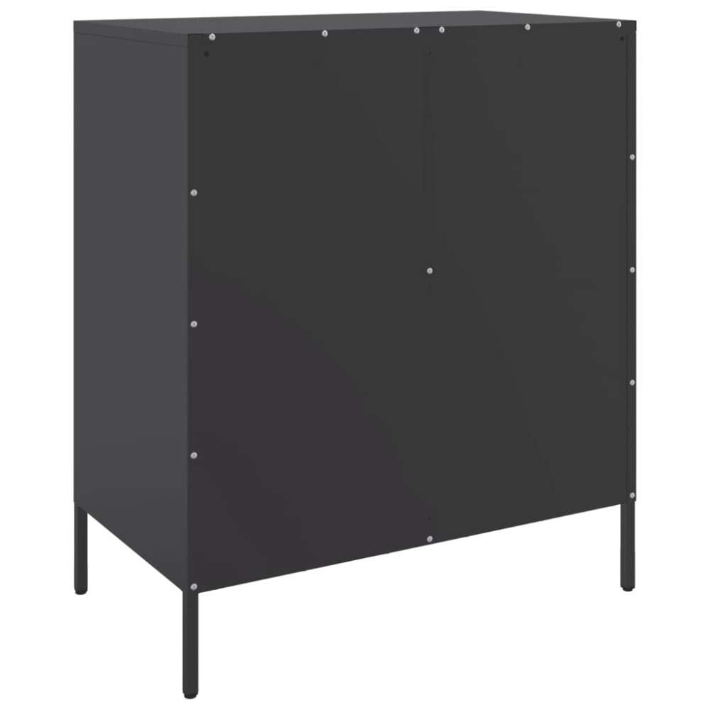 Produktbild för Skänk svart 68x39x79 cm stål
