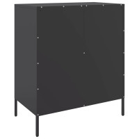 Produktbild för Skänk svart 68x39x79 cm stål