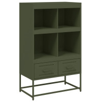 Produktbild för Högskåp olivgrön 68x39 x111,5 cm stål