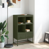Produktbild för Högskåp olivgrön 68x39 x111,5 cm stål