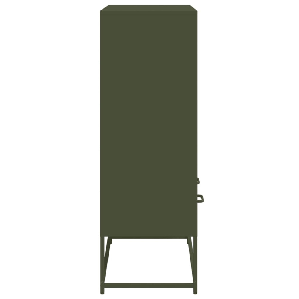 Produktbild för Högskåp olivgrön 68x39 x111,5 cm stål