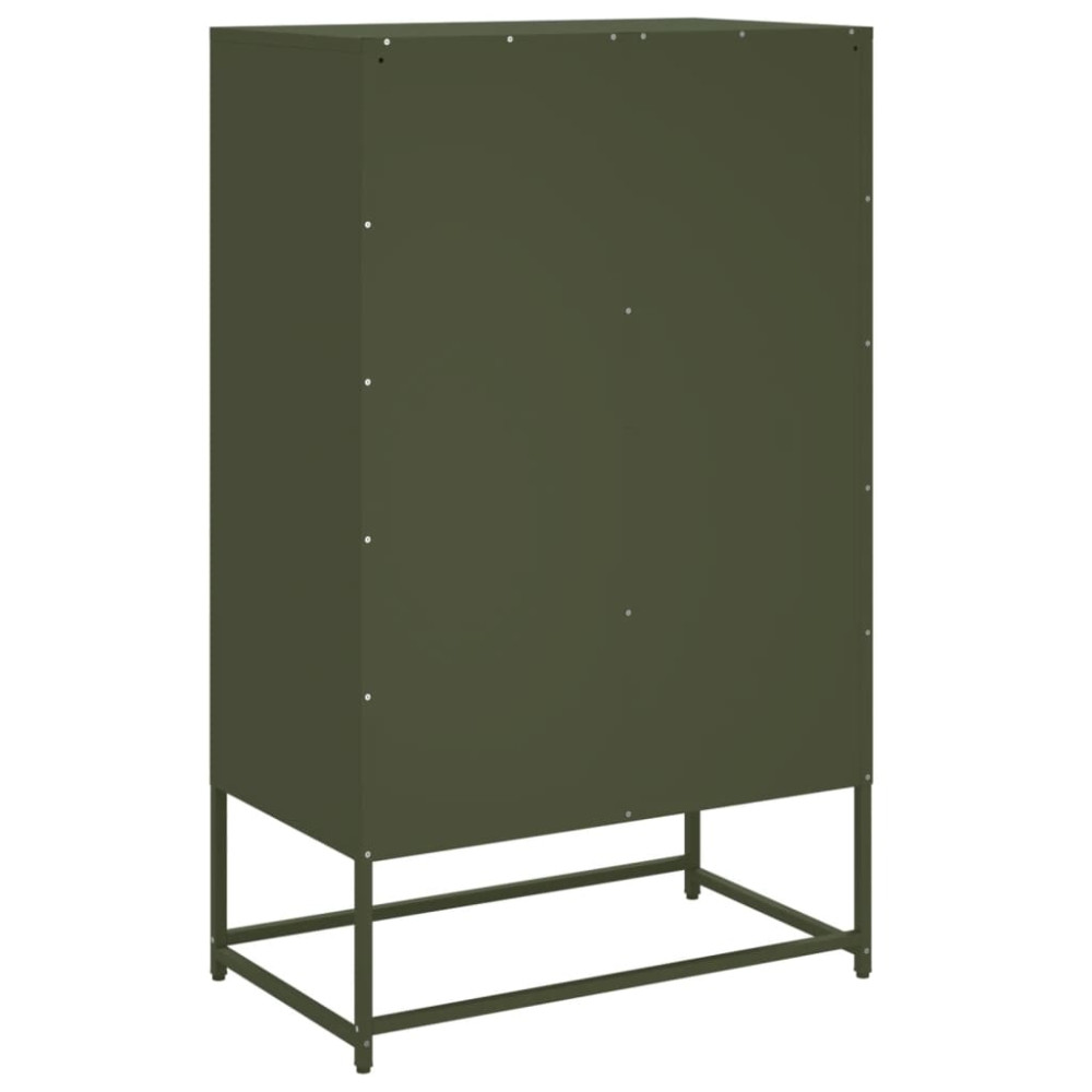 Produktbild för Högskåp olivgrön 68x39 x111,5 cm stål