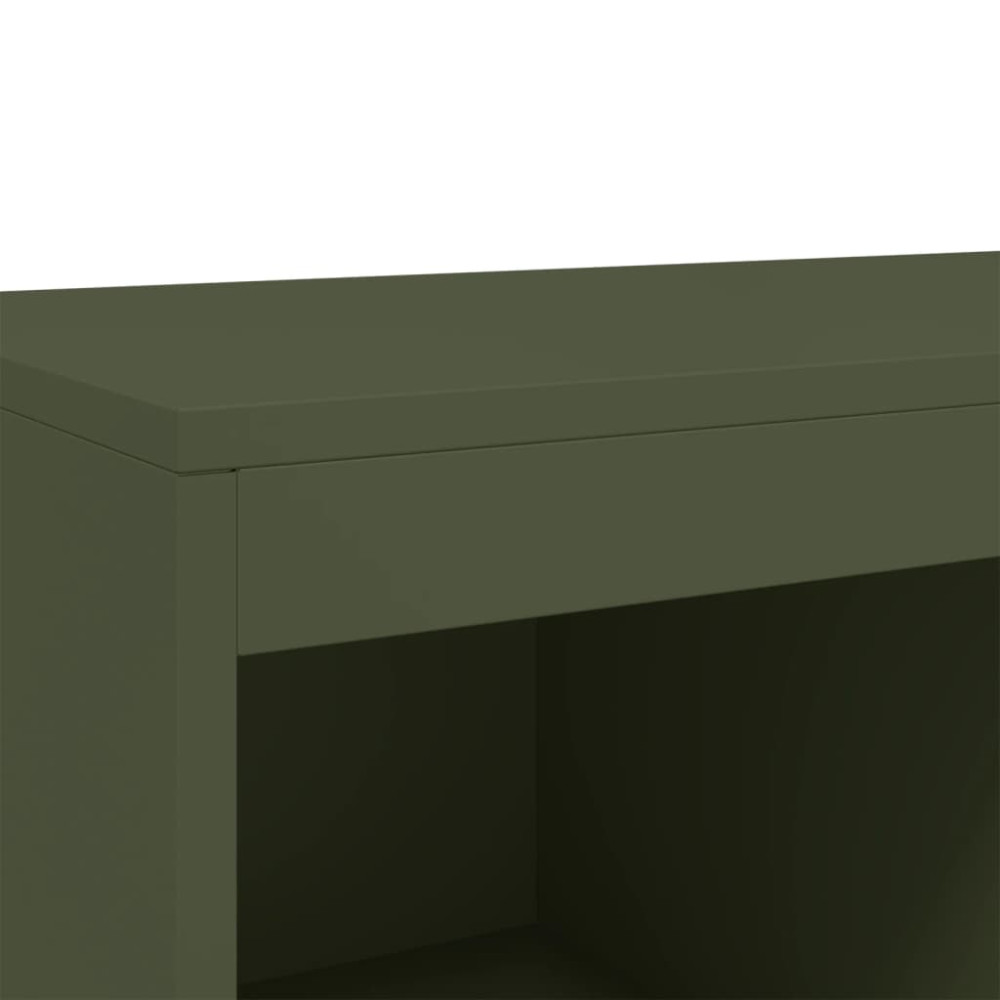 Produktbild för Högskåp olivgrön 68x39 x111,5 cm stål