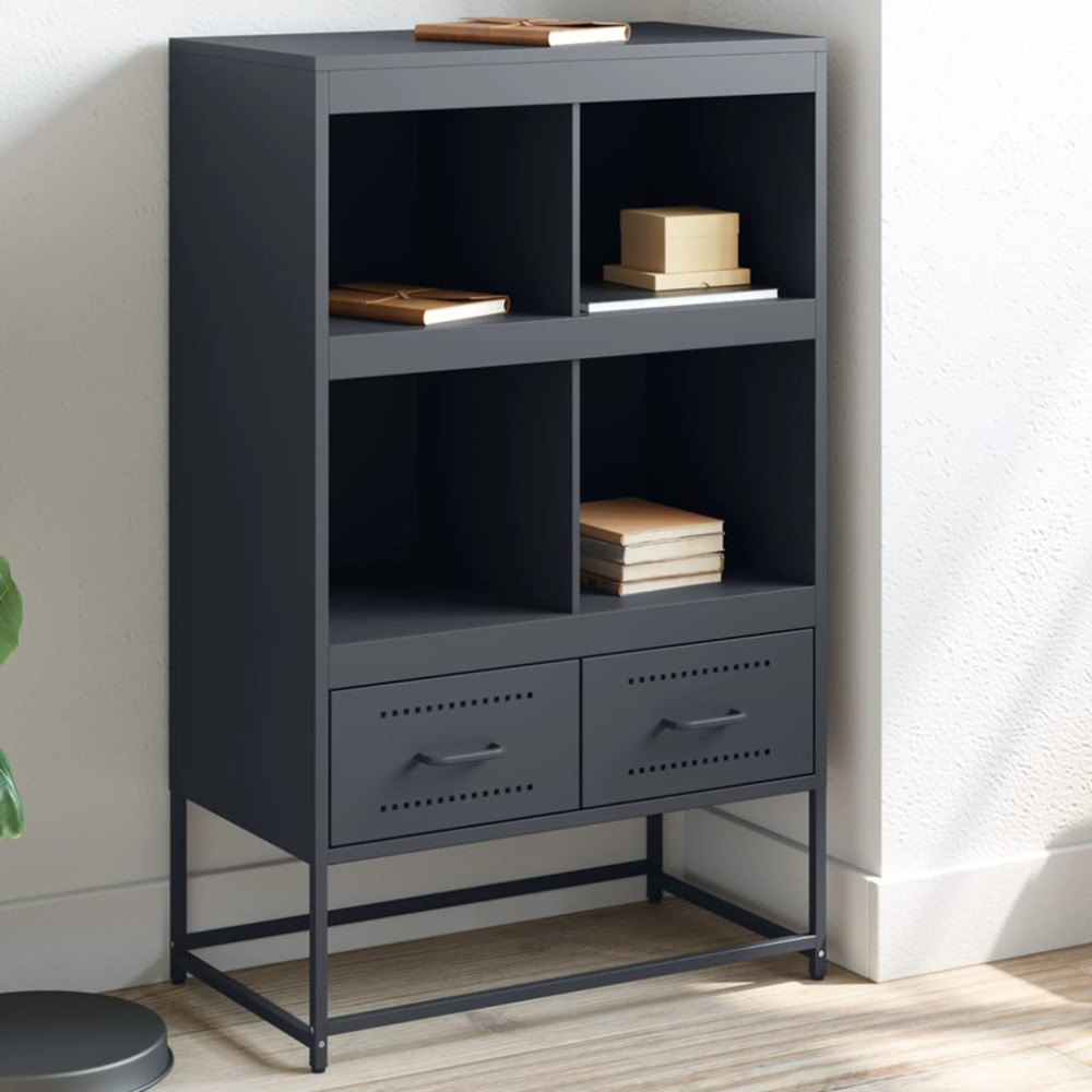 Produktbild för Högskåp antracit 68x39x111,5 cm stål