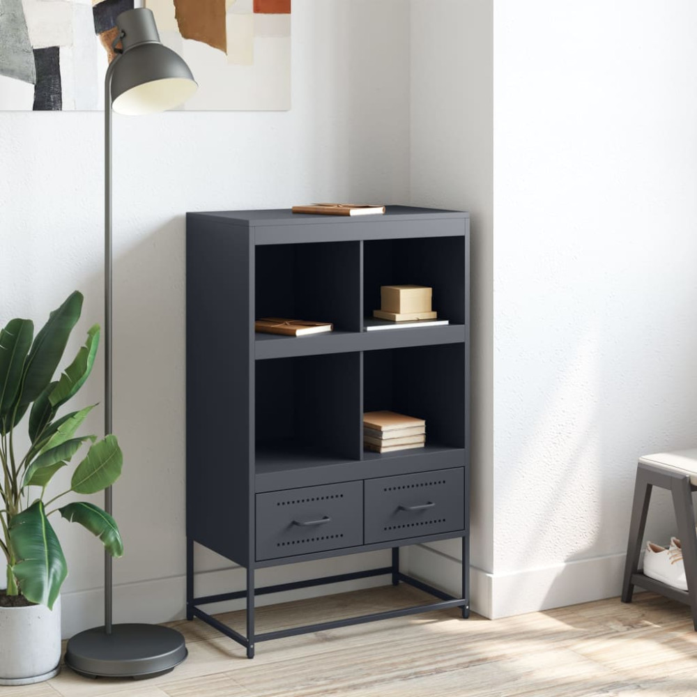 Produktbild för Högskåp antracit 68x39x111,5 cm stål