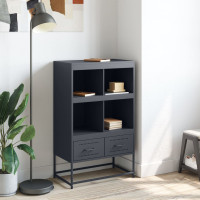 Produktbild för Högskåp antracit 68x39x111,5 cm stål