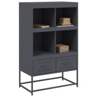 Produktbild för Högskåp antracit 68x39x111,5 cm stål