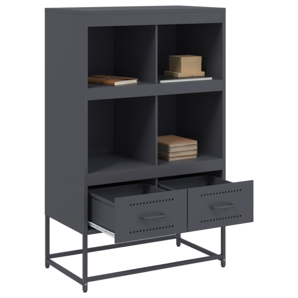 Produktbild för Högskåp antracit 68x39x111,5 cm stål