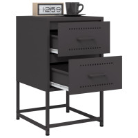 Produktbild för Sängbord 2 st svart 36x39x60,5 cm stål