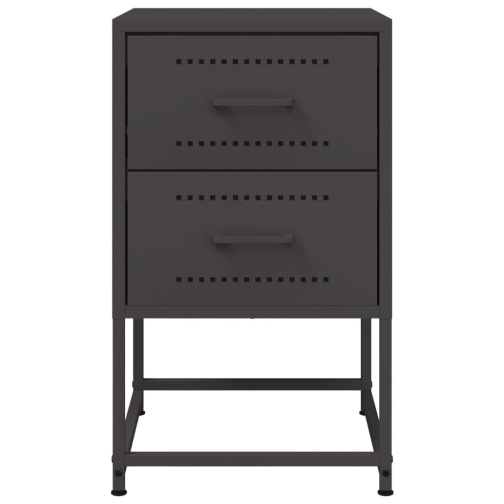 Produktbild för Sängbord 2 st svart 36x39x60,5 cm stål