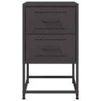 Produktbild för Sängbord 2 st svart 36x39x60,5 cm stål