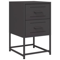 Produktbild för Sängbord 2 st svart 36x39x60,5 cm stål