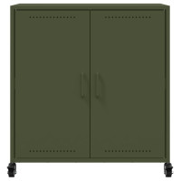 Produktbild för Skänk olivgrön 68x39x72 cm stål