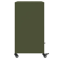 Produktbild för Skänk olivgrön 68x39x72 cm stål