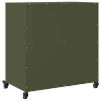 Produktbild för Skänk olivgrön 68x39x72 cm stål