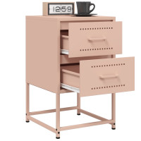 Produktbild för Sängbord 2 st rosa 36x39x60,5 cm stål