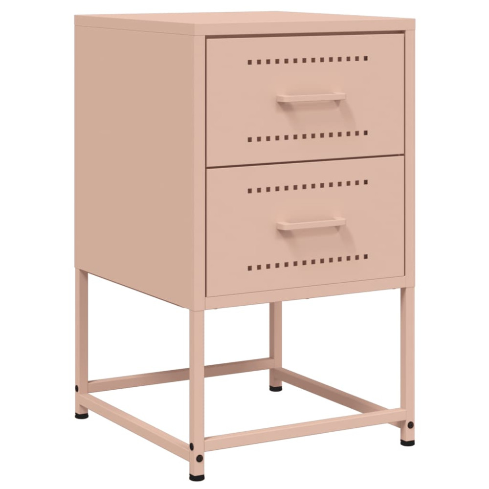 Produktbild för Sängbord 2 st rosa 36x39x60,5 cm stål