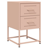 Produktbild för Sängbord 2 st rosa 36x39x60,5 cm stål