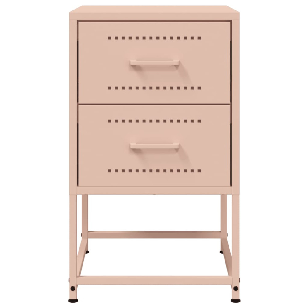 Produktbild för Sängbord 2 st rosa 36x39x60,5 cm stål