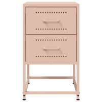 Produktbild för Sängbord 2 st rosa 36x39x60,5 cm stål
