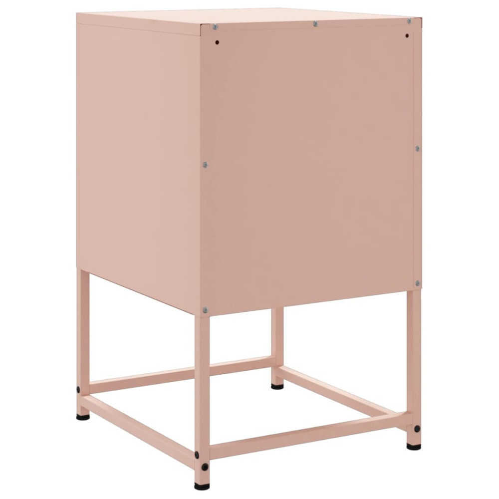 Produktbild för Sängbord 2 st rosa 36x39x60,5 cm stål