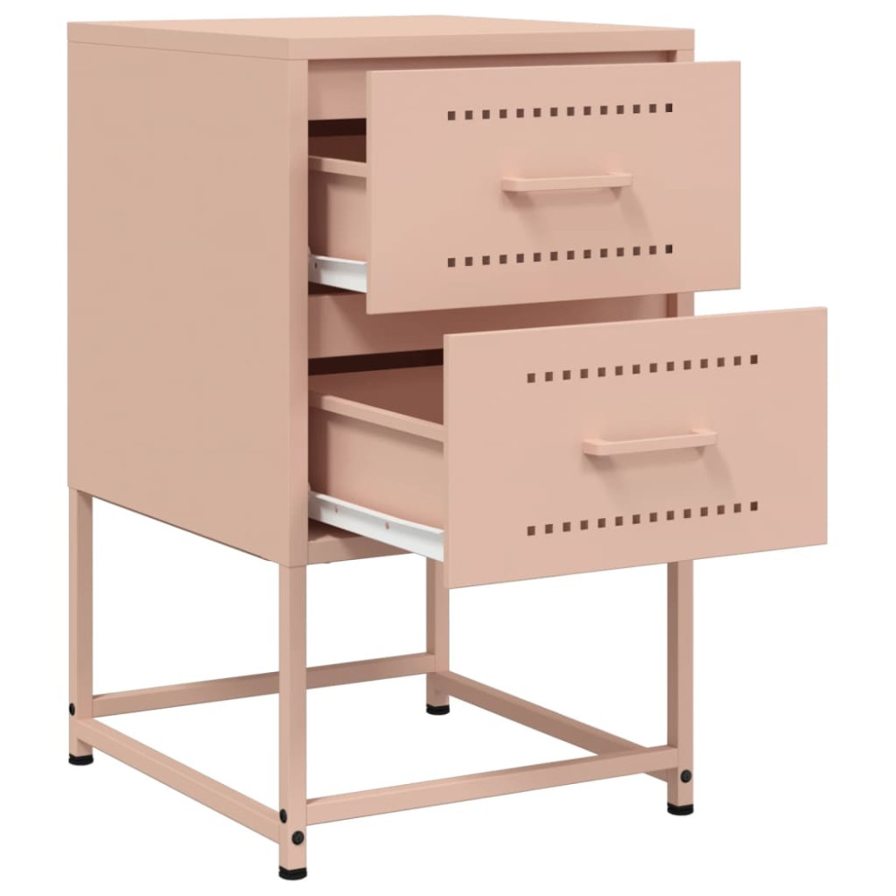 Produktbild för Sängbord 2 st rosa 36x39x60,5 cm stål