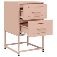 Produktbild för Sängbord 2 st rosa 36x39x60,5 cm stål