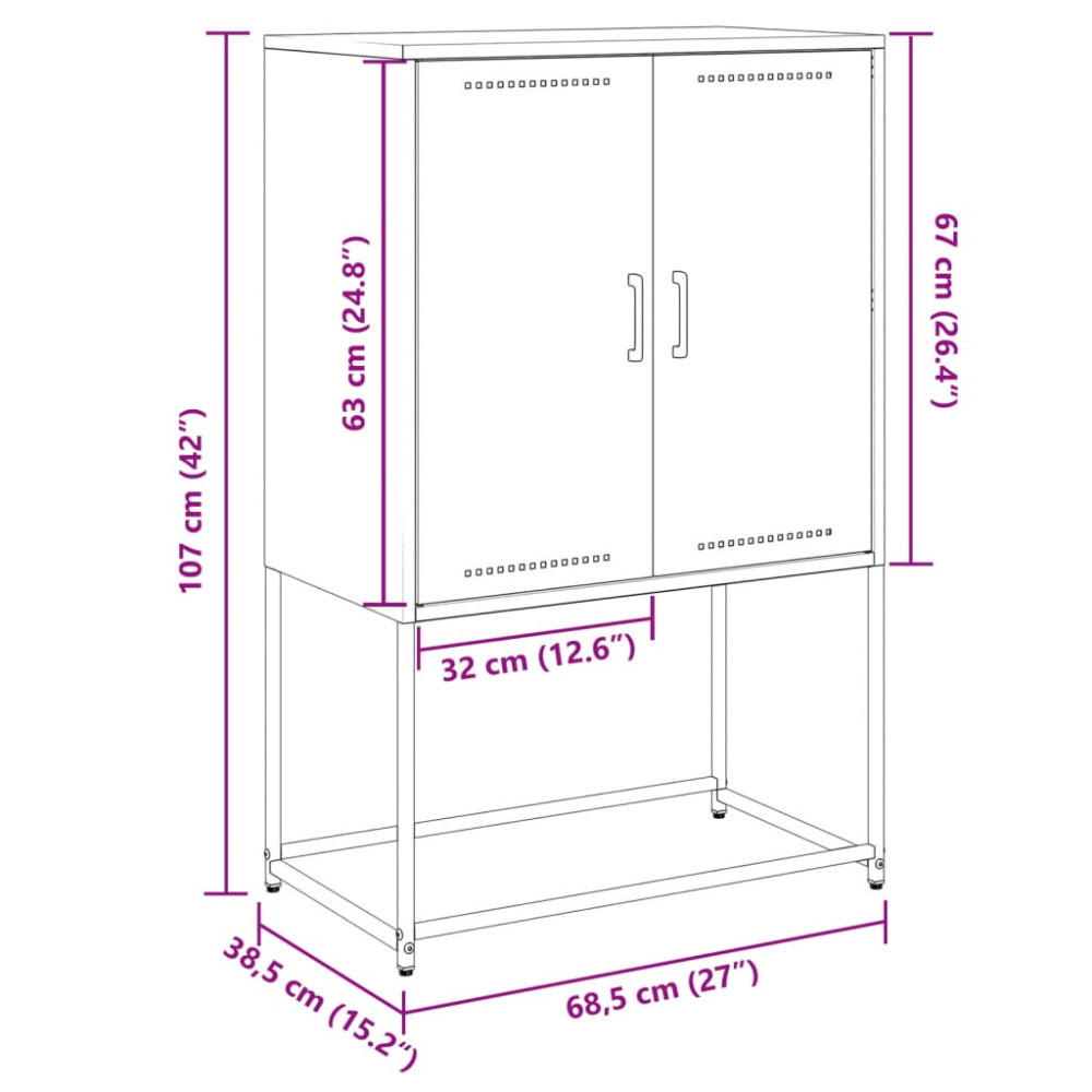 Produktbild för TV-skåp svart 68x39x60,5 cm stål