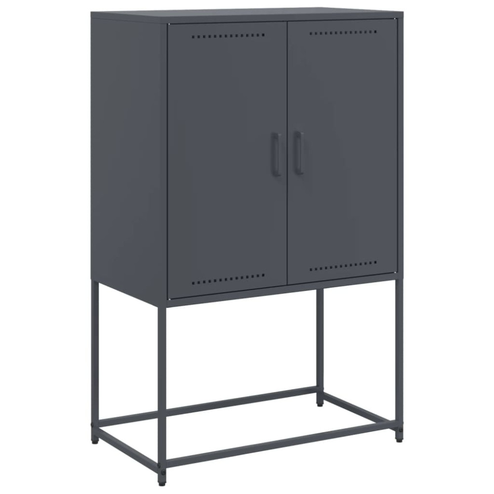 Produktbild för TV-skåp svart 68x39x60,5 cm stål