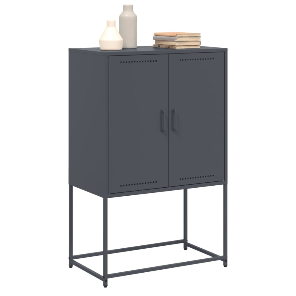 Produktbild för TV-skåp svart 68x39x60,5 cm stål