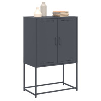Produktbild för TV-skåp svart 68x39x60,5 cm stål