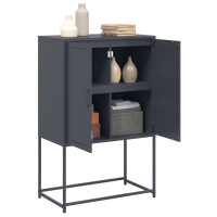 Produktbild för TV-skåp svart 68x39x60,5 cm stål