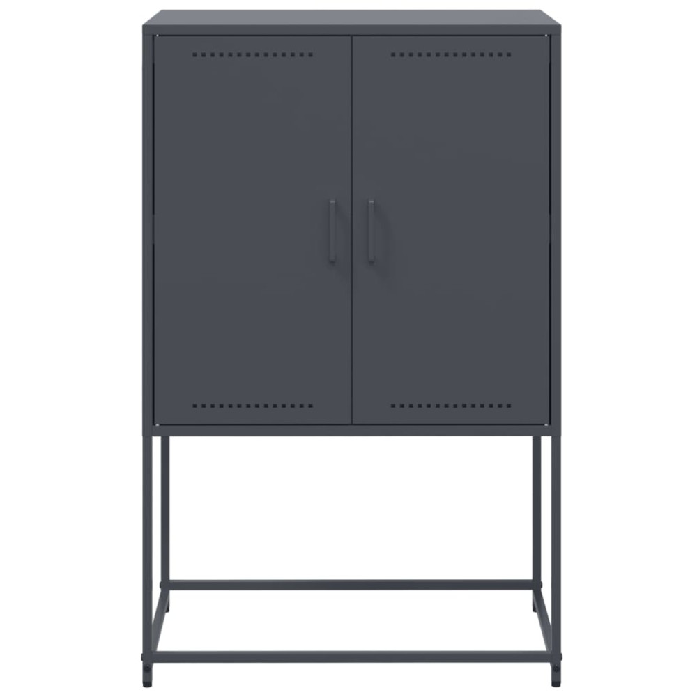 Produktbild för TV-skåp svart 68x39x60,5 cm stål