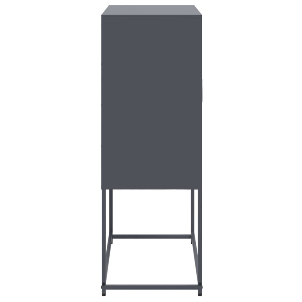 Produktbild för TV-skåp svart 68x39x60,5 cm stål