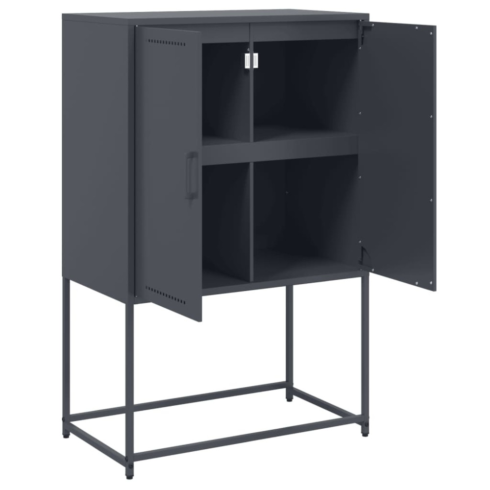 Produktbild för TV-skåp svart 68x39x60,5 cm stål