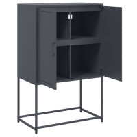 Produktbild för TV-skåp svart 68x39x60,5 cm stål