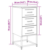 Produktbild för Sängbord 2 st svart 36x39x78 cm stål