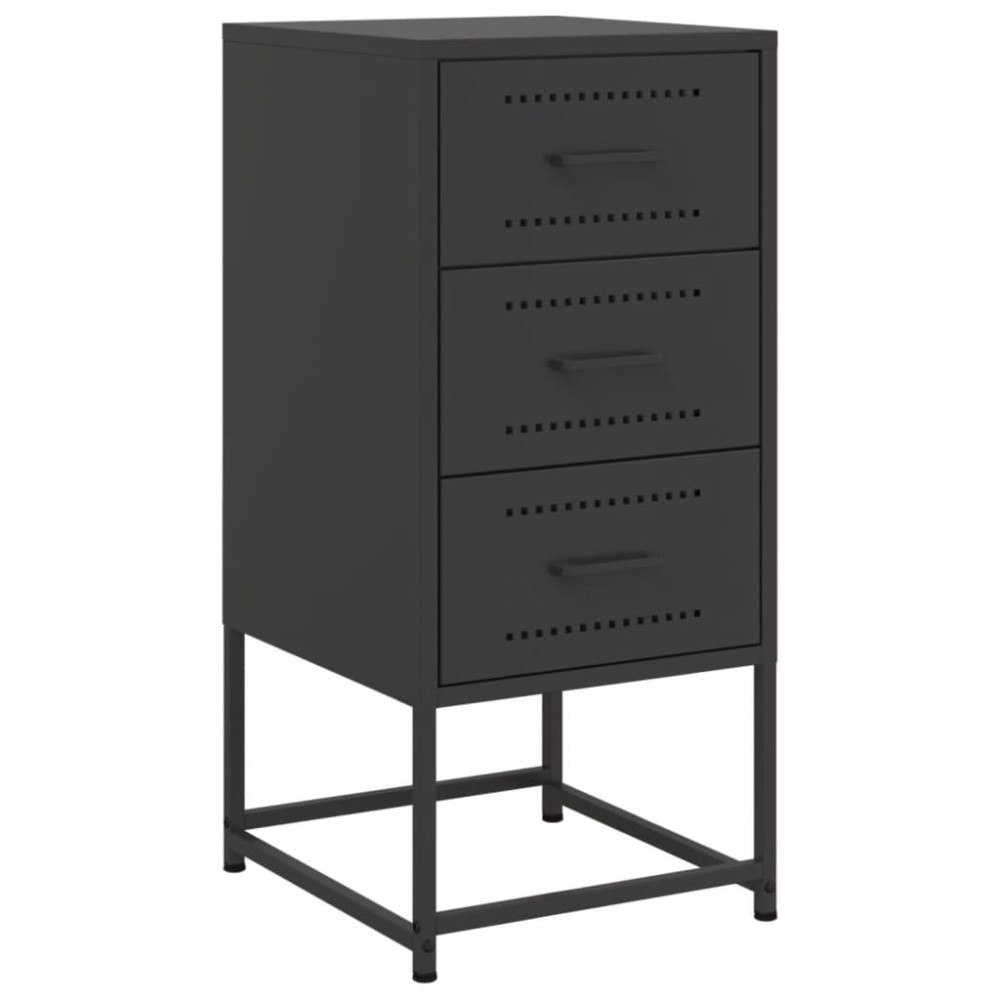 Produktbild för Sängbord 2 st svart 36x39x78 cm stål