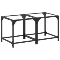 Produktbild för Soffbord med transparent glasskiva 2 st 40x40x40 cm stål