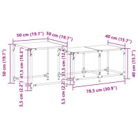 Produktbild för Satsbord 2 st med transparent glasskiva stål