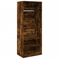 Produktbild för Garderob rökfärgad ek 80x50x200 cm konstruerat trä