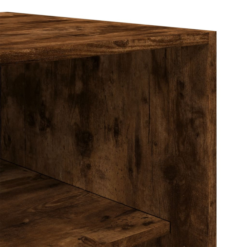 Produktbild för Garderob rökfärgad ek 80x50x200 cm konstruerat trä