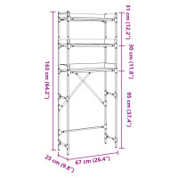 Produktbild för Tvättmaskinsskåp sonoma-ek 67x25x163 cm konstruerat trä