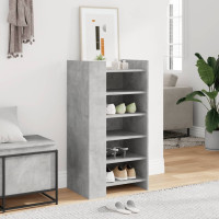Produktbild för Skoskåp betonggrå 52x37,5x100 cm konstruerat trä