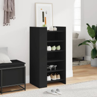 Produktbild för Skoskåp svart 52x37,5x100 cm konstruerat trä